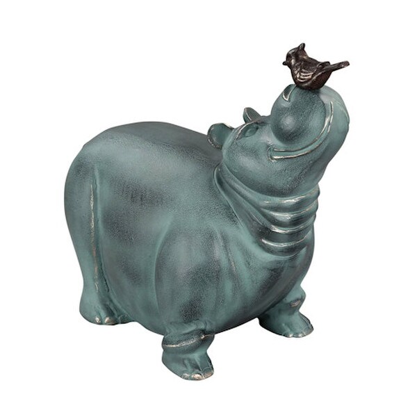 Hippo and Friend Garden Sculpture is a delightful and whimsical statue
